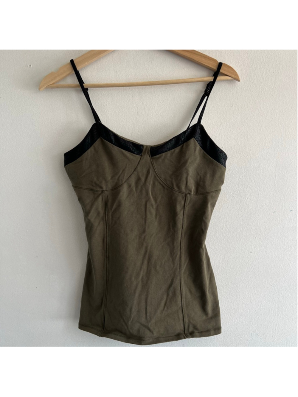 Express Olive Green & Black Best Loved Camisole S